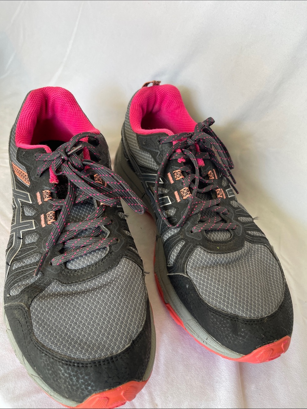 ASICS Gray and Pink Women's Athletic Running Shoes